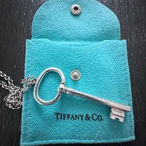 Tiffany & Co. Sterling Silver Key Pendant and Necklace